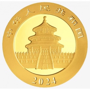 Аверс монеты Китай, 100 юань, 2024, Панда