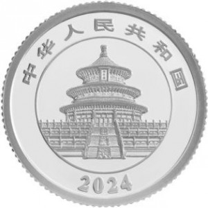 Аверс монеты Китай, 100 юань, 2024, Панда