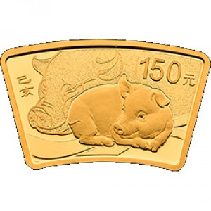 Реверс монеты Китай, 150 юань, 2019, Год свиньи