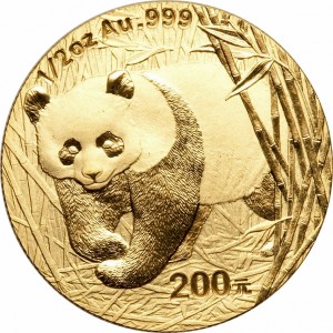 Реверс монеты Китай, 200 юань, 2001-2002, Панда