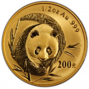 Реверс монеты Китай, 200 юань, 2003, Панда