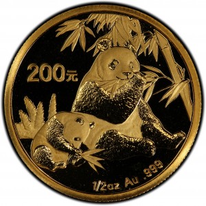 Реверс монеты Китай, 200 юань, 2007, Панда