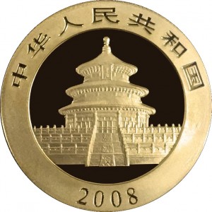 Аверс монеты Китай, 200 юань, 2008, Панда