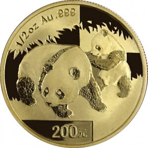 Реверс монеты Китай, 200 юань, 2008, Панда
