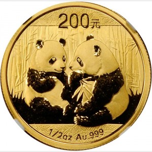 Реверс монеты Китай, 200 юань, 2009, Панда