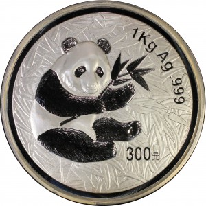Реверс монеты Китай, 300 юань, 2000, Панда