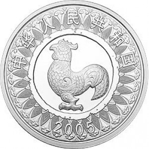 Аверс монеты Китай, 300 юань, 2005, Год петуха