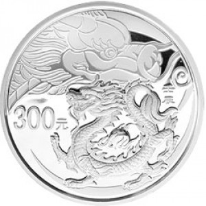 Реверс монеты Китай, 300 юань, 2012, Год дракона