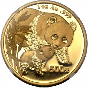 Реверс монеты Китай, 500 юань, 2004, Панда