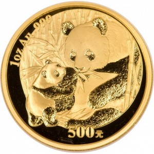 Реверс монеты Китай, 500 юань, 2005, Панда