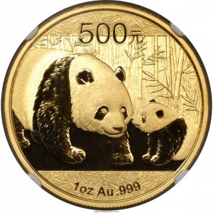 Реверс монеты Китай, 500 юань, 2011, Панда