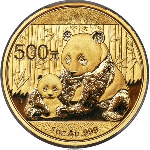 Реверс монеты Китай, 500 юань, 2012, Панда