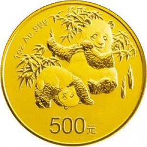 Реверс монеты Китай, 500 юань, 2012, 30 лет чеканке монет с пандой