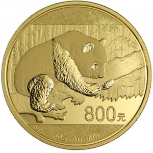 Реверс монеты Китай, 800 юань, 2016, Панда