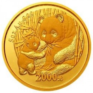 Реверс монеты Китай, 2000 юань, 2005, Панда
