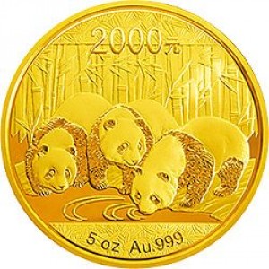 Реверс монеты Китай, 2000 юань, 2013, Панда