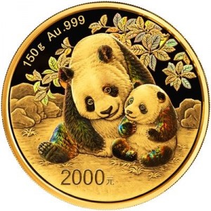 Реверс монеты Китай, 2000 юань, 2022, 40 лет чеканке монет с пандой