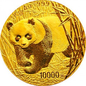 Реверс монеты Китай, 10.000 юань, 2002, Панда