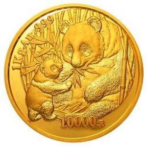 Реверс монеты Китай, 10.000 юань, 2005, Панда