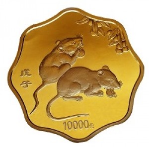 Реверс монеты Китай, 10.000 юань, 2008, Год крысы