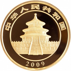 Аверс монеты Китай, 10.000 юань, 2009, Панда