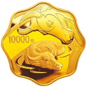 Реверс монеты Китай, 10.000 юань, 2009, Год быка