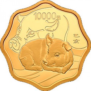 Реверс монеты Китай, 10.000 юань, 2019, Год свиньи