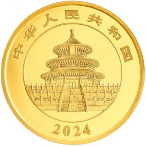 Аверс монеты Китай, 10.000 юань, 2024, Панда