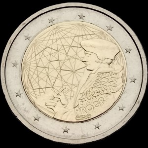 Аверс монеты Ирландия, 2 евро, 2022, 35 лет программе Эразмус