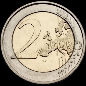 Реверс монеты Ирландия, 2 евро, 2022, 35 лет программе Эразмус