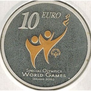 Реверс монеты Ирландия, 10 евро, 2003, Специальная Олимпиада 2003 в Дублине