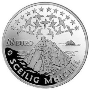 Реверс монеты Ирландия, 10 евро, 2008, Остров Скеллиг-Майкл
