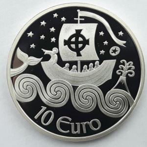 Реверс монеты Ирландия, 10 евро, 2011, Брендан Мореплаватель