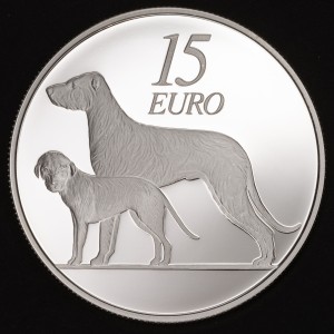 Реверс монеты Ирландия, 15 евро, 2012, Ирландский волкодав