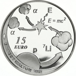 Реверс монеты Ирландия, 15 евро, 2015, Эрнест Уолтон