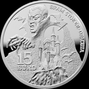 Реверс монеты Ирландия, 15 евро, 2018, Брэм Стокер - Дракула