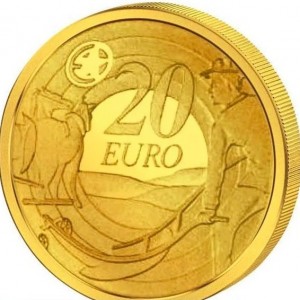 Реверс монеты Ирландия, 20 евро, 2009, 80 лет первым монетам Ирландии