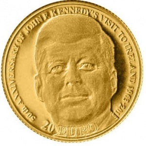 Реверс монеты Ирландия, 20 евро, 2013, 50 лет визиту Кеннеди в Ирландию