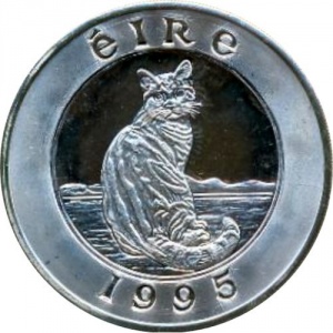Реверс монеты Ирландия, 25 ЭКЮ, 1995, Кошка