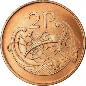 Реверс монеты Ирландия, 2 пенса, 1971-1988