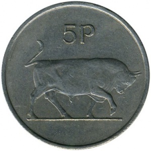 Реверс монеты Ирландия, 5 пенсов, 1969-1990