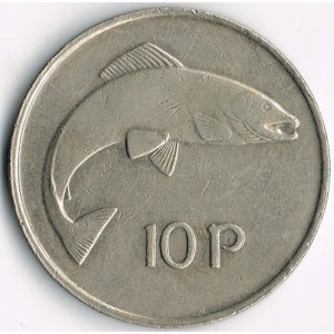 Реверс монеты Ирландия, 10 пенсов, 1969-1986