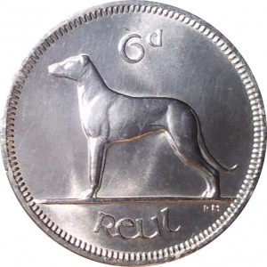 Реверс монеты Ирландия, 6 пенсов, 1942-1969