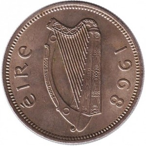 Аверс монеты Ирландия, 1 шиллинг, 1951-1968