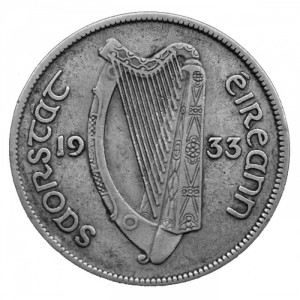 Аверс монеты Ирландия, ½ кроны, 1928-1937