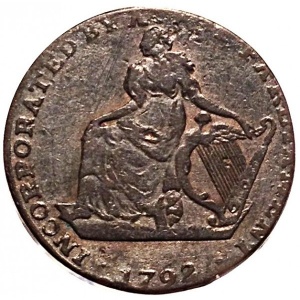 Аверс монеты Ирландия, 1 фартинг, 1792, Turner Camac