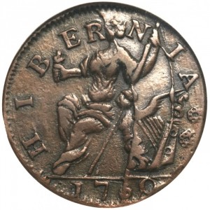 Реверс монеты Ирландия, ½ пенни, 1760, Voce Populi