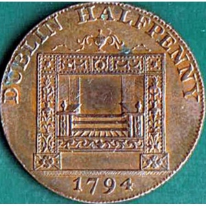 Реверс монеты Ирландия, ½ пенни, 1794, Parker's