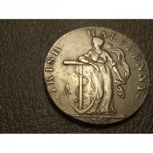 Аверс монеты Ирландия, ½ пенни, 1795, NAVIGATION AND TRADE