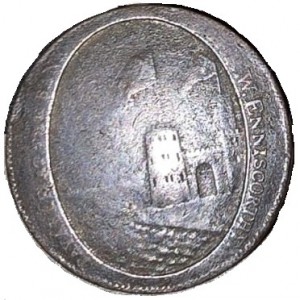 Реверс монеты Ирландия, ½ пенни, 1800, Р. В. Эннискорти